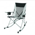 Ozark Trail Tension 2 in 1 Mesh Rocking Camp Chair,Gray and Black,Detachable Rockers,Adult