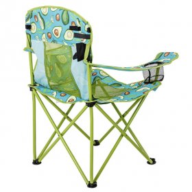Ozark Trail Oversized Mesh Camp Chair with Cooler,Avocado Design,Green with Blue,Adult