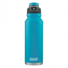 Coleman 24 Ounce Caribbean Sea Solid Print Stainless Steel Insulated Water Bottle with Flip-Top Lid