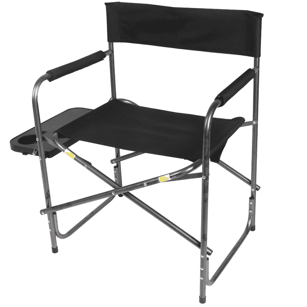 Ozark Trail Director's Chair with Side Table,Black,Outdoor